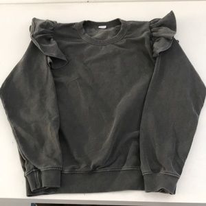 Clare V Ruffle Shoulder Sweatshirt